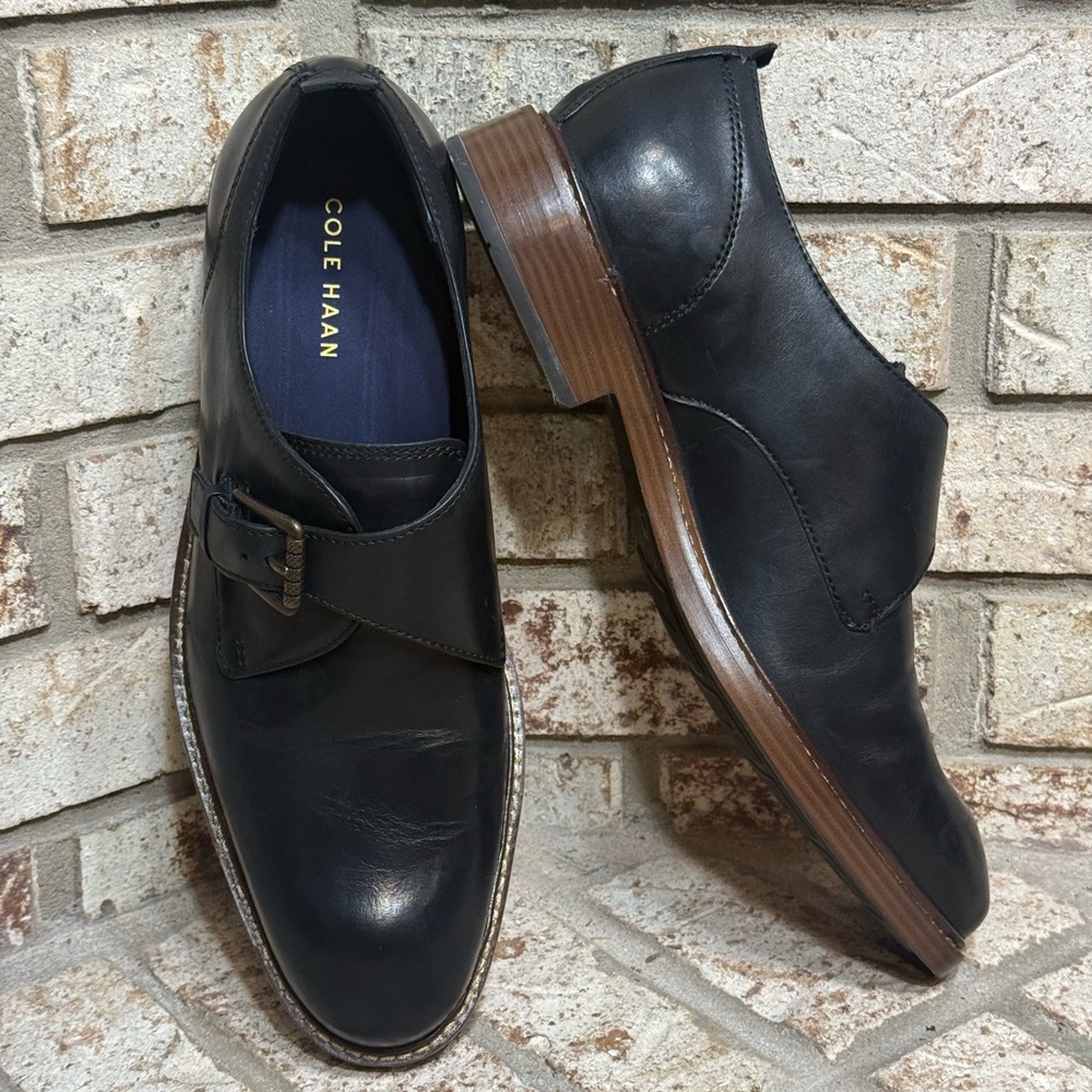 Cole Haan Kennedy Grand OS Single Monk Strap Leather Oxford Shoes
